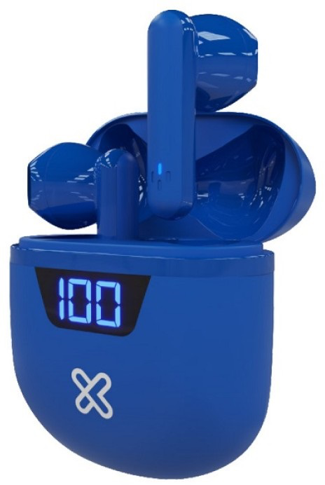 Klip Xtreme KTE-006BL - Auriculares Inalámbricos True Wireless Bluetooth In-Ear con Estuche de Carga - 12 Horas de Reproducción - Color Azul