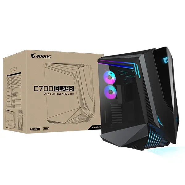 Gigabyte Aorus C700 Glass E-ATX: Gabinete Gamer con Vidrio Templado, Iluminación ARGB y Diseño Elegante en Negro