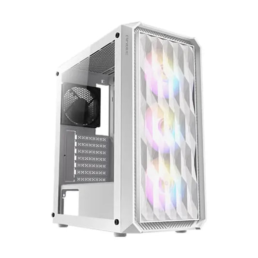 Gabinete Gamer Antec NX292 White – Torre Media con Vidrio Templado y 3 Ventiladores RGB Frontales – Soporte para ATX/Micro-ATX