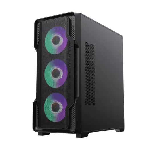 Gabinete Gamer GameMax Siege Black – Torre para ATX/E-ATX con 3 Ventiladores Frontales y 1 Trasero – Panel de Vidrio Templado