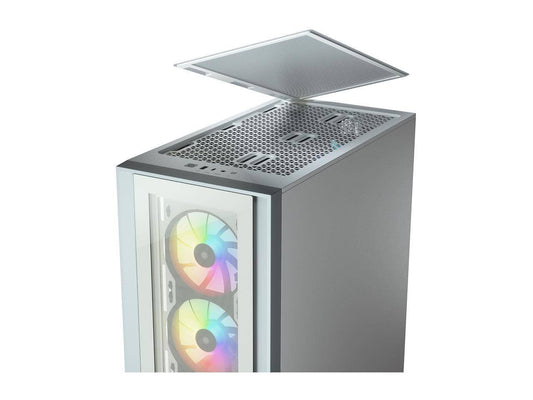Gabinete Gamer Corsair iCue 4000X RGB Blanco: Elegancia y Rendimiento con Vidrio Templado para ATX, MicroATX, Mini-ITX