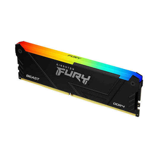Memoria RAM Kingston FURY Beast RGB DDR4 16GB - Rendimiento Potente y Estilo RGB